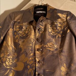 Carolina Herrera Gold Floral Blazer